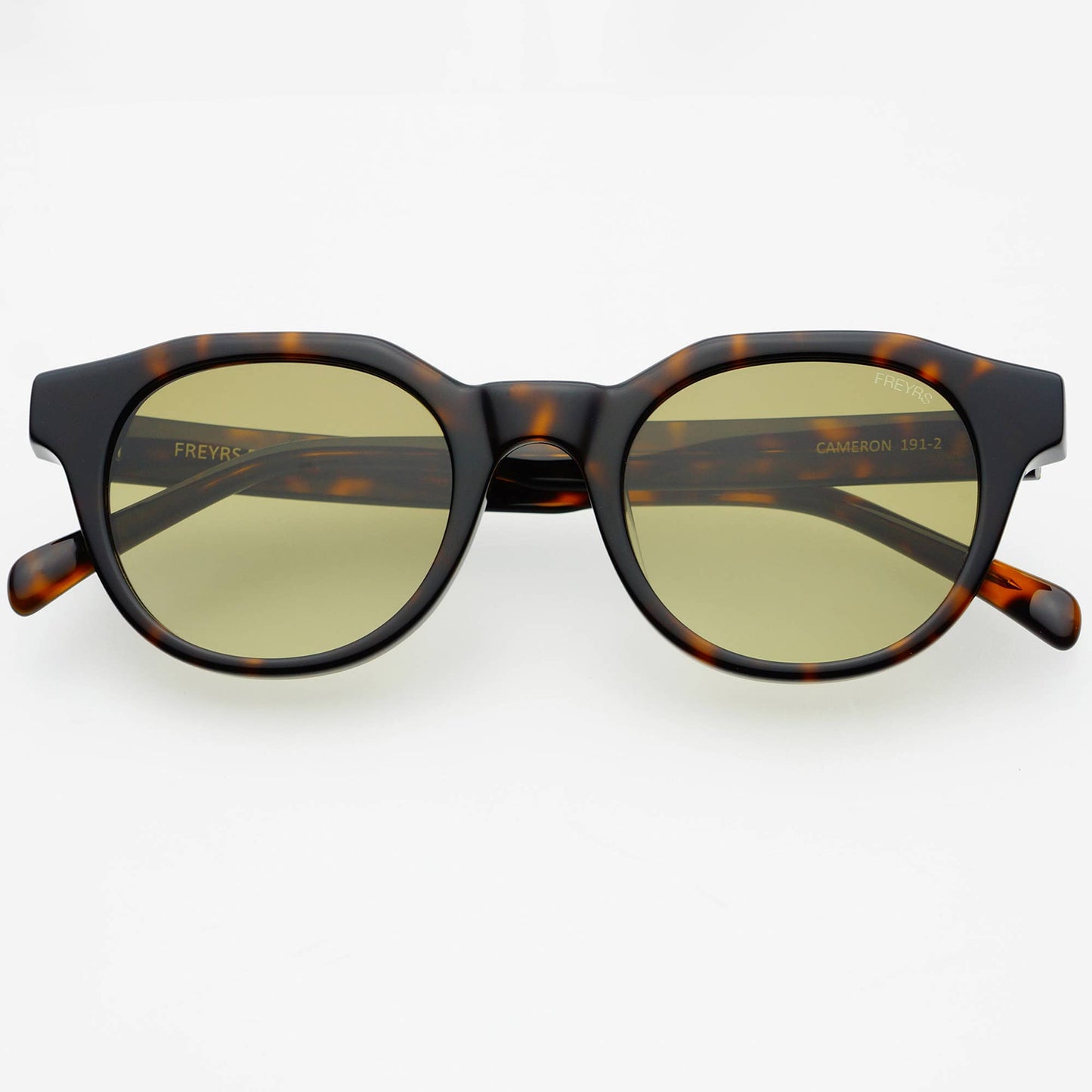 Cameron Tortoise Green Round Sunglasses