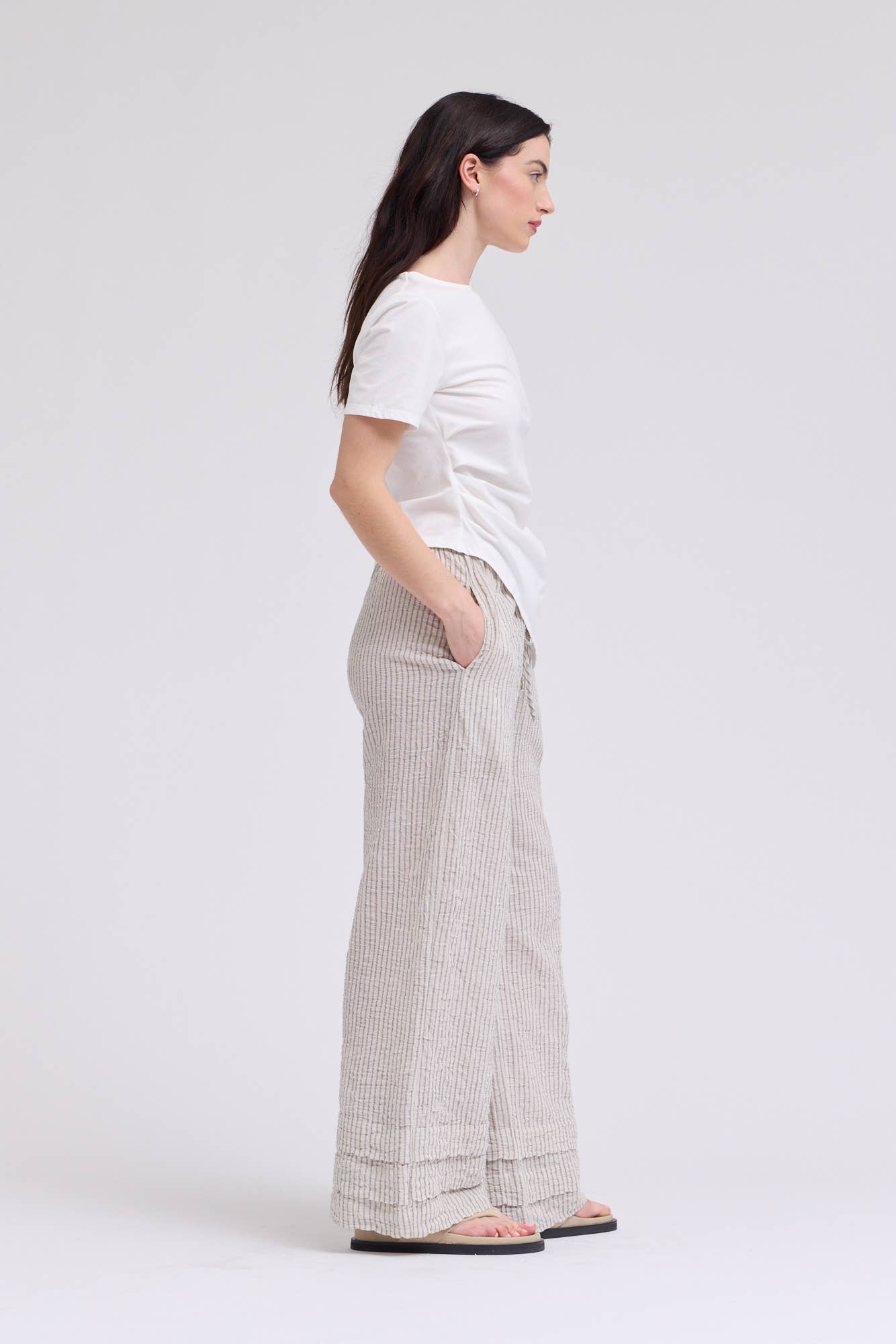 White Asymmetric Cotton Jersey Top