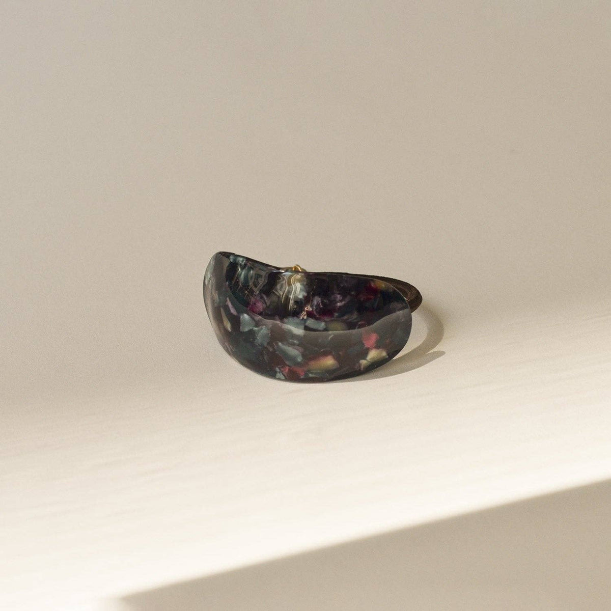 Midnight Blue Oval Resin Ponytail Cuff