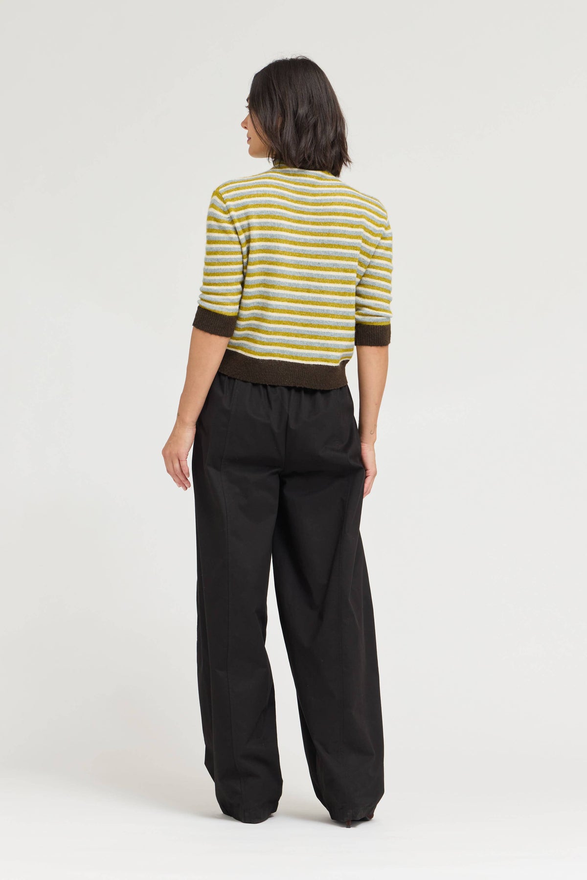 Black Barrel Leg Cotton Pants