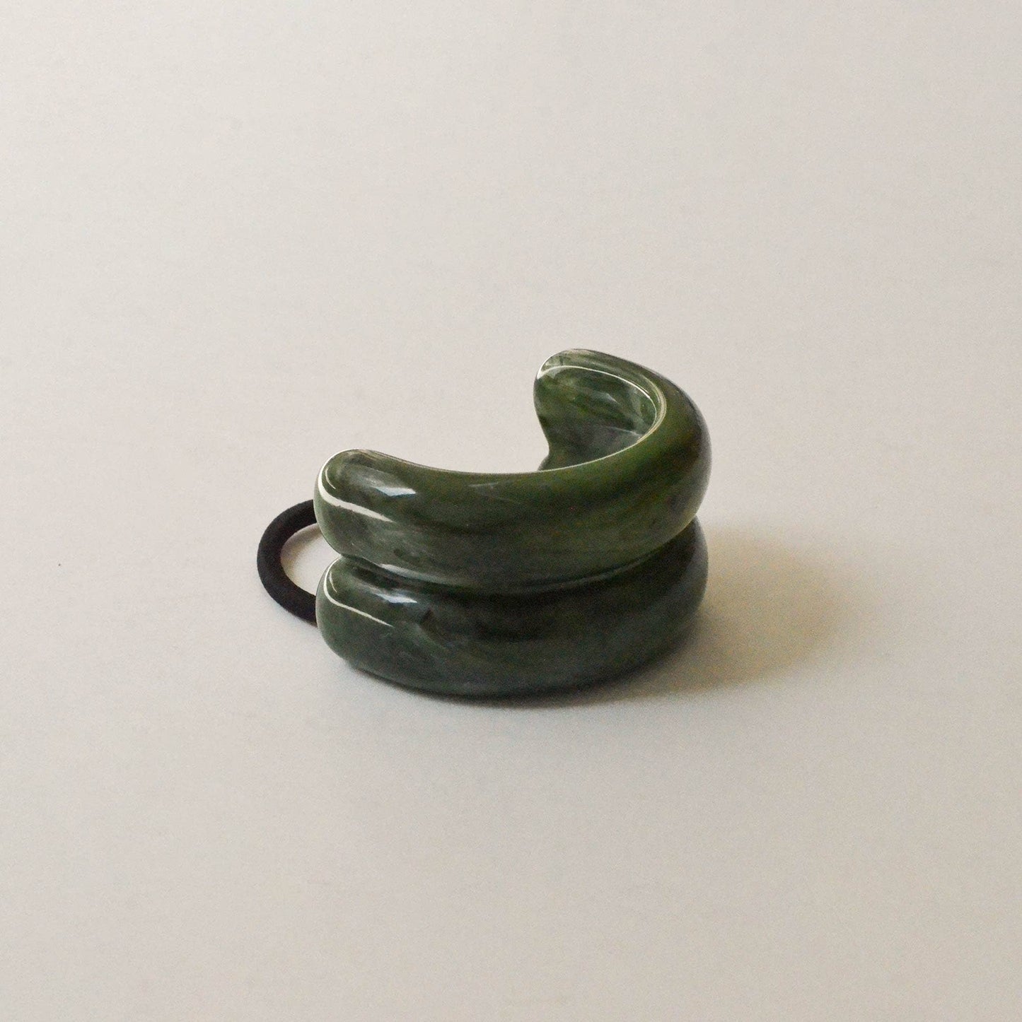 Green Double Arch Acrylic Ponytail Hair Tie