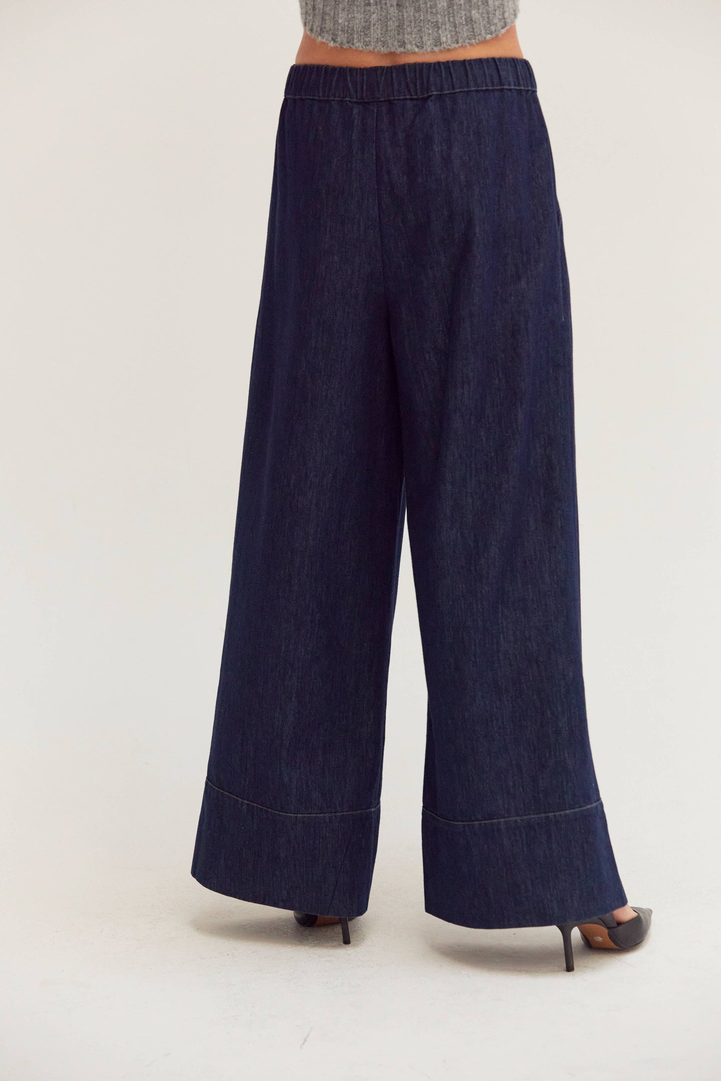 Dark Denim Wide Leg Pants