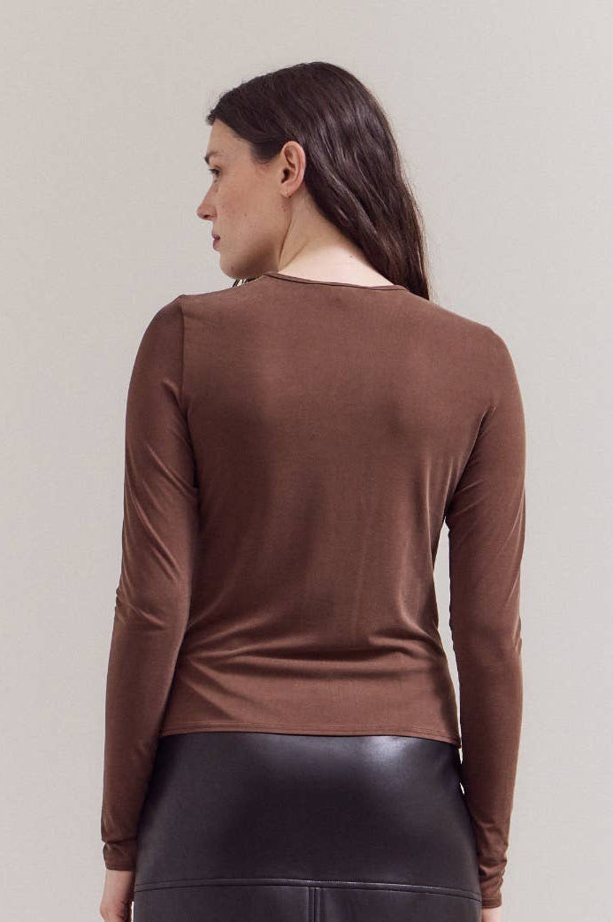 Brown Long Sleeve Jersey Tee