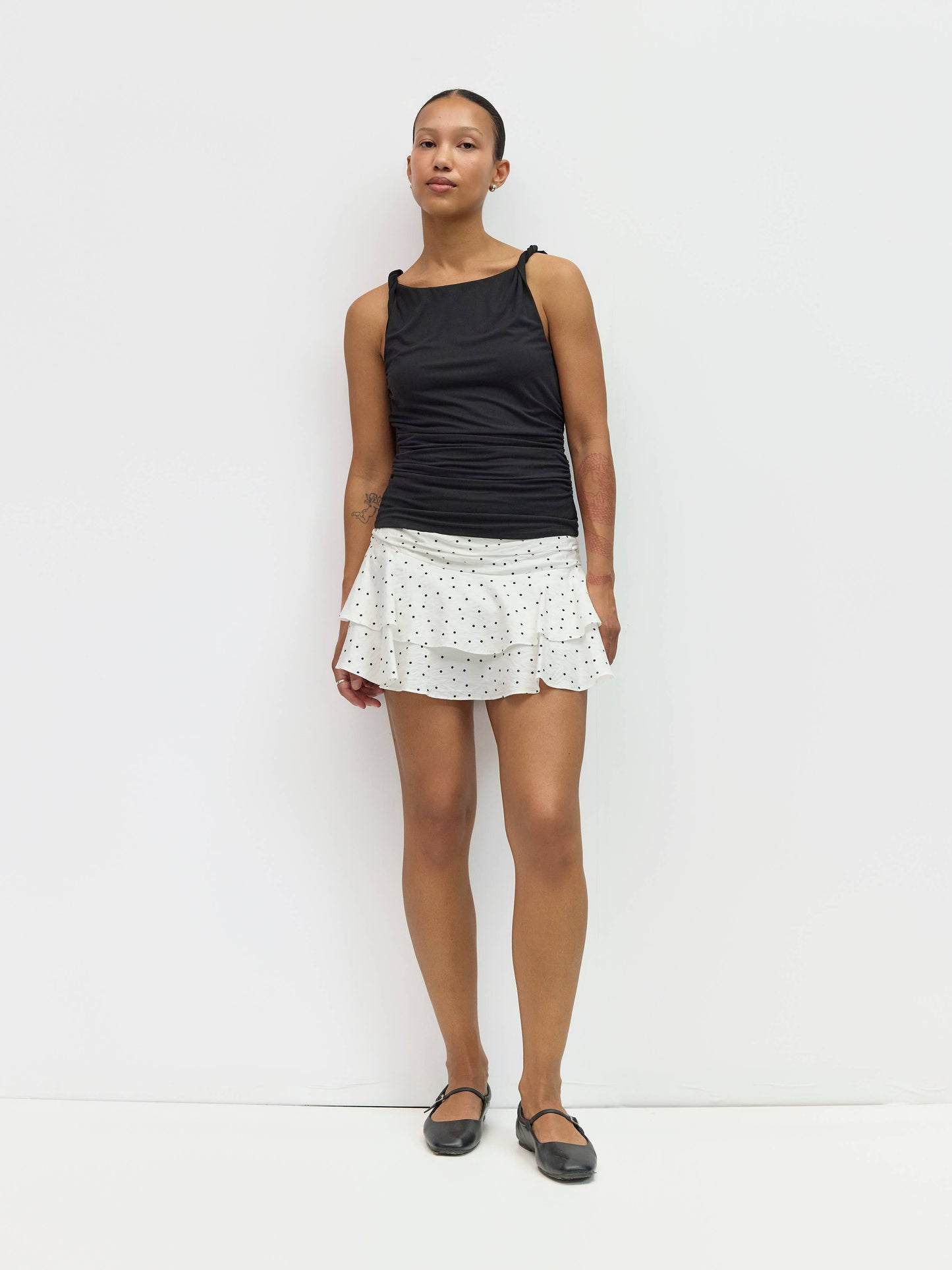 Twist Tie Ruched Waist Tank
