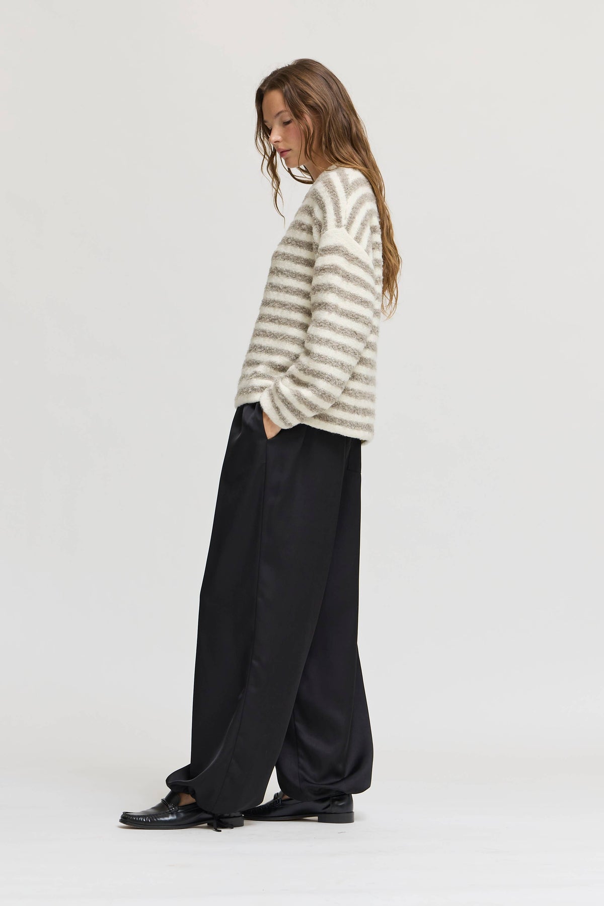 Black Satin Balloon Pants