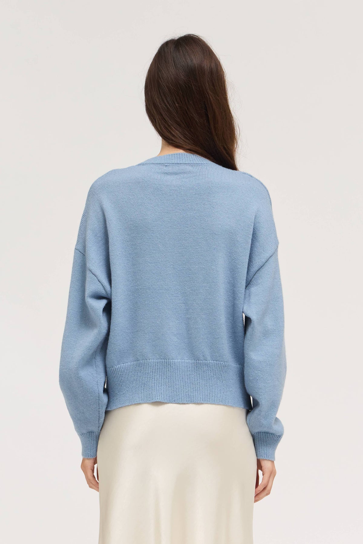 Powder Blue Half Button Sweater
