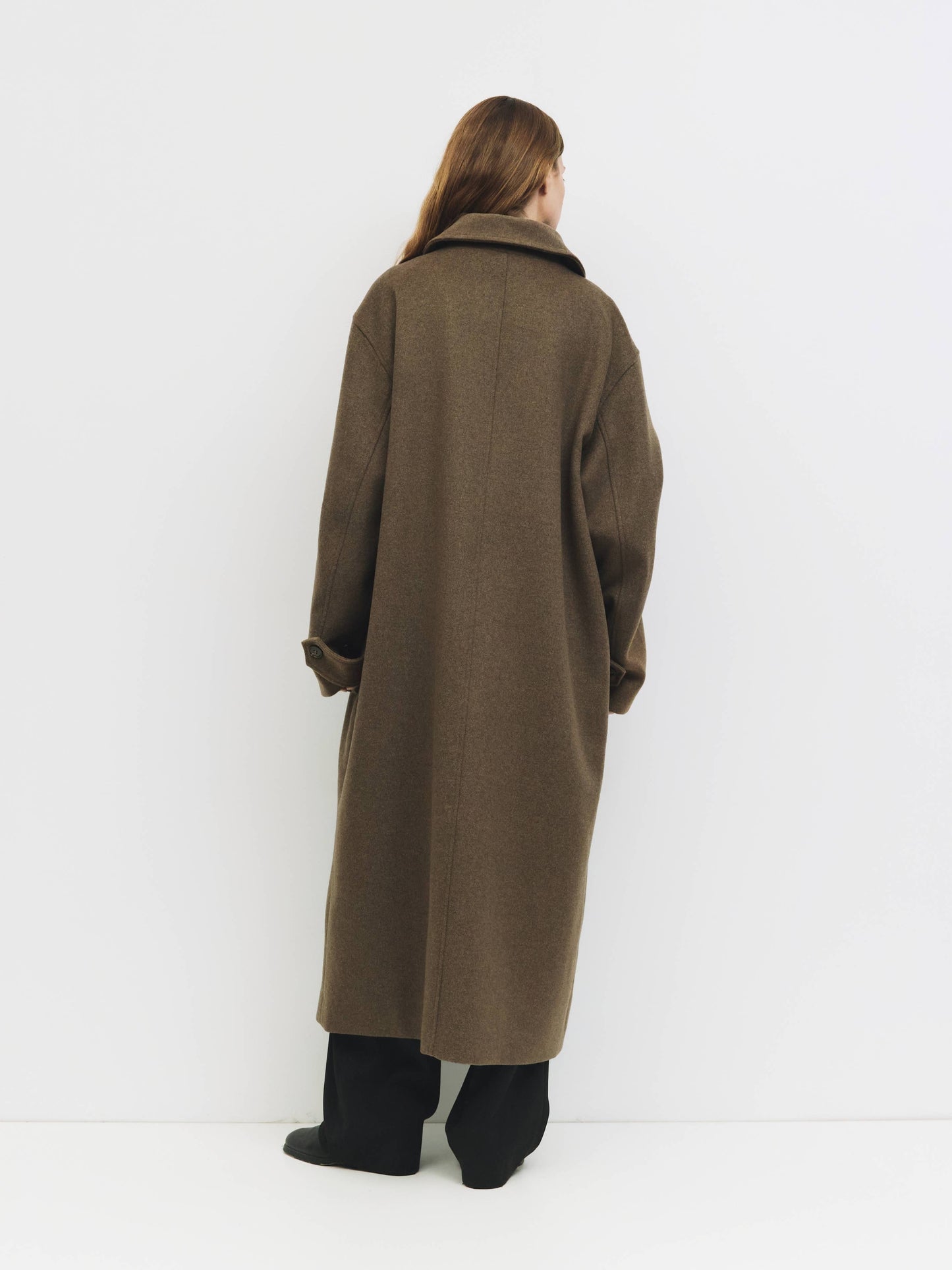 Brown Wool Classic Long Coat