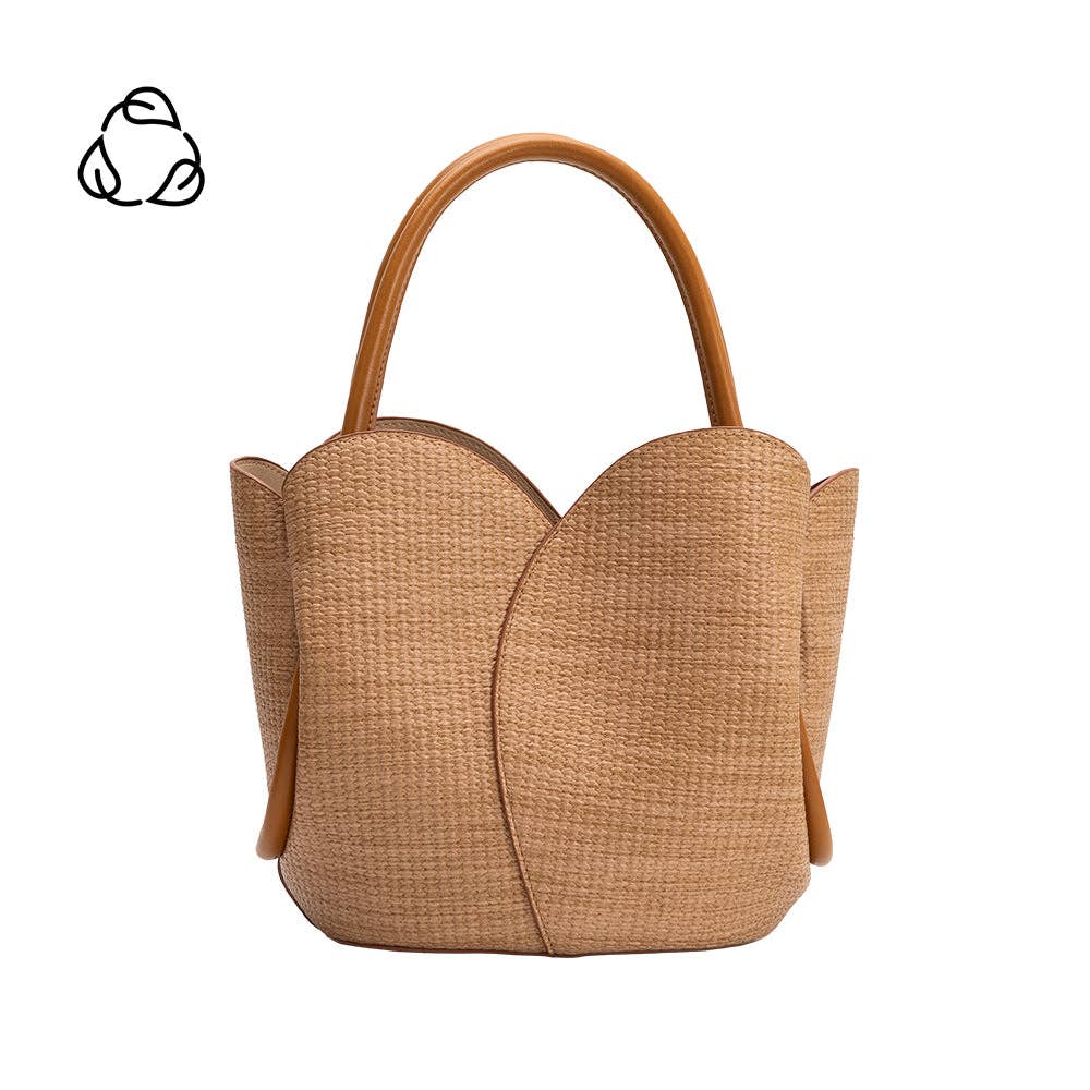 Tulip Raffia Embossed Top Handle Bag