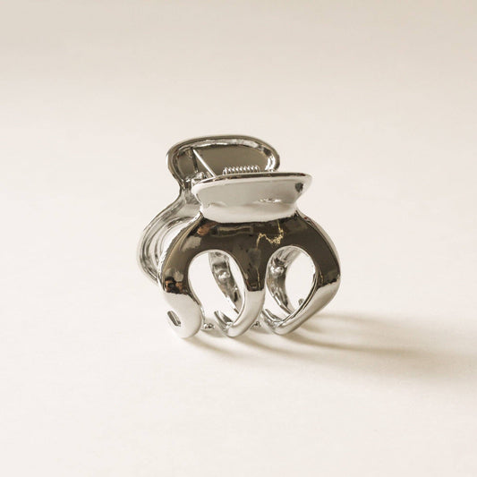 Silver Metal Hair Claw Clip