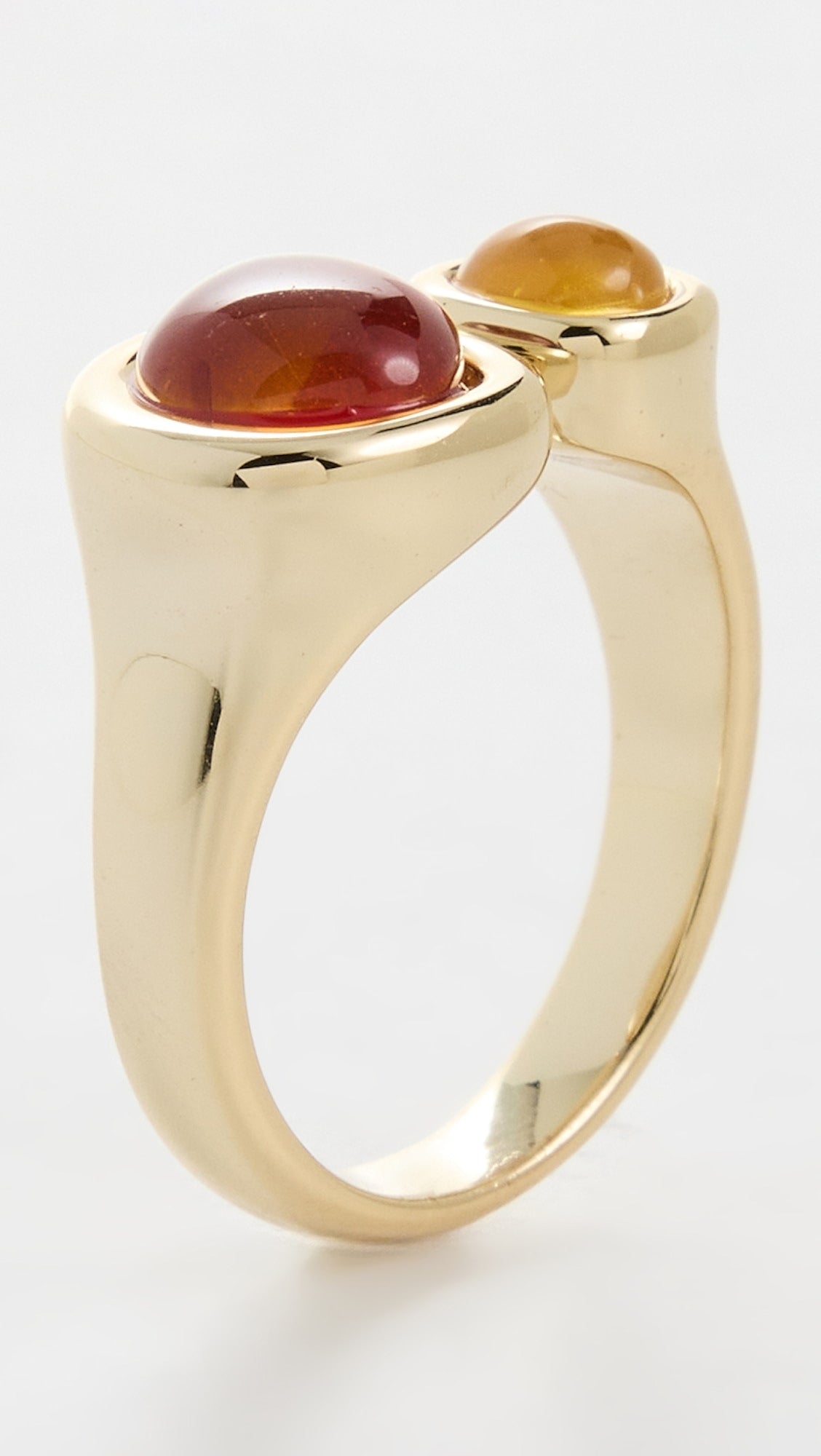 Honey Resin Stud Ring: Gold + Silver