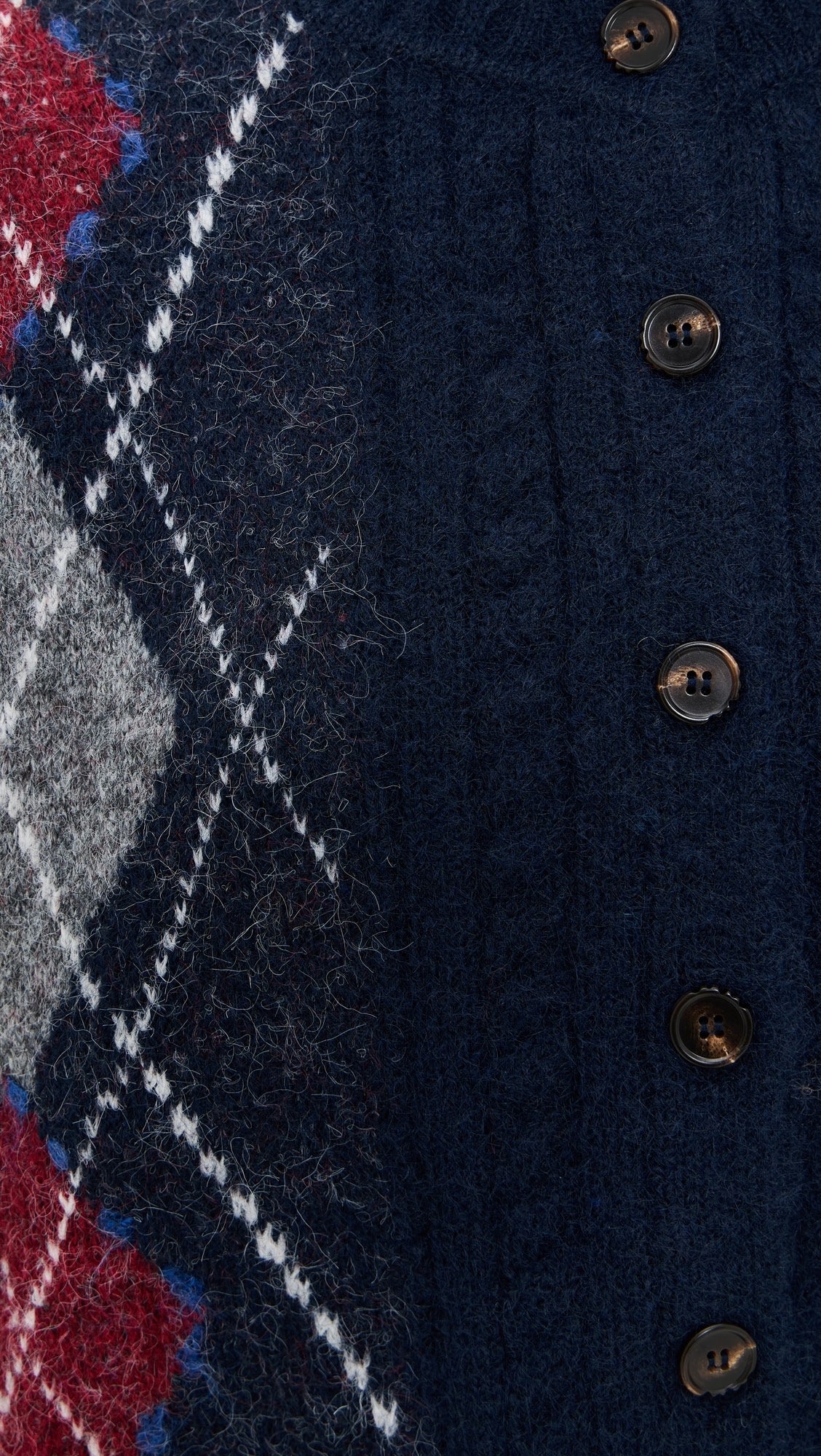 Navy Argyle Cardigan Sweater