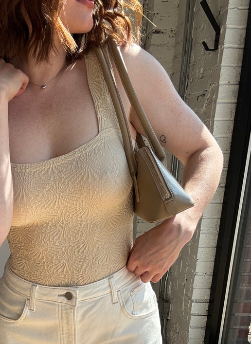 Jacquard Square Neck Seamless Top